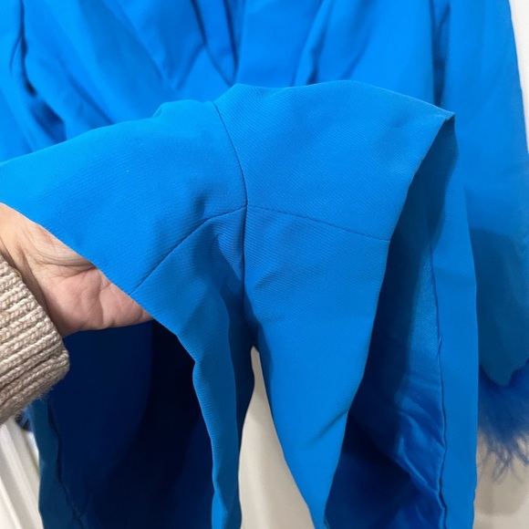 NWT Nasty Gal feather sleeve blazer romper blue 4 - Picture 5 of 6